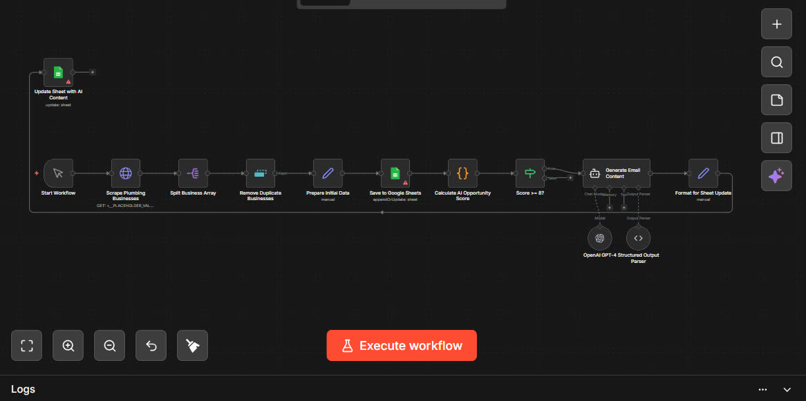 Local Business Outreach Agent workflow
